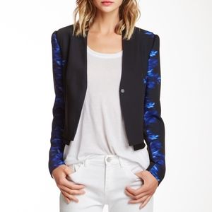 Elie Tahari Sisi Silk Jacket in Navy Yard Blue